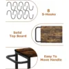 Coffee Bar Cart , Bakers Rack with 8 Hooks Utility Cart for Living Room, Bedroom, Bathroom, Office ，cofee table 3