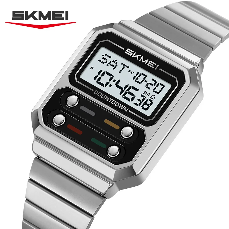 SKMEI 2448 Business Men's Retro Luxury Digital Electronic Watch Student Waterproof High end Watch Digital Clock reloj hombre