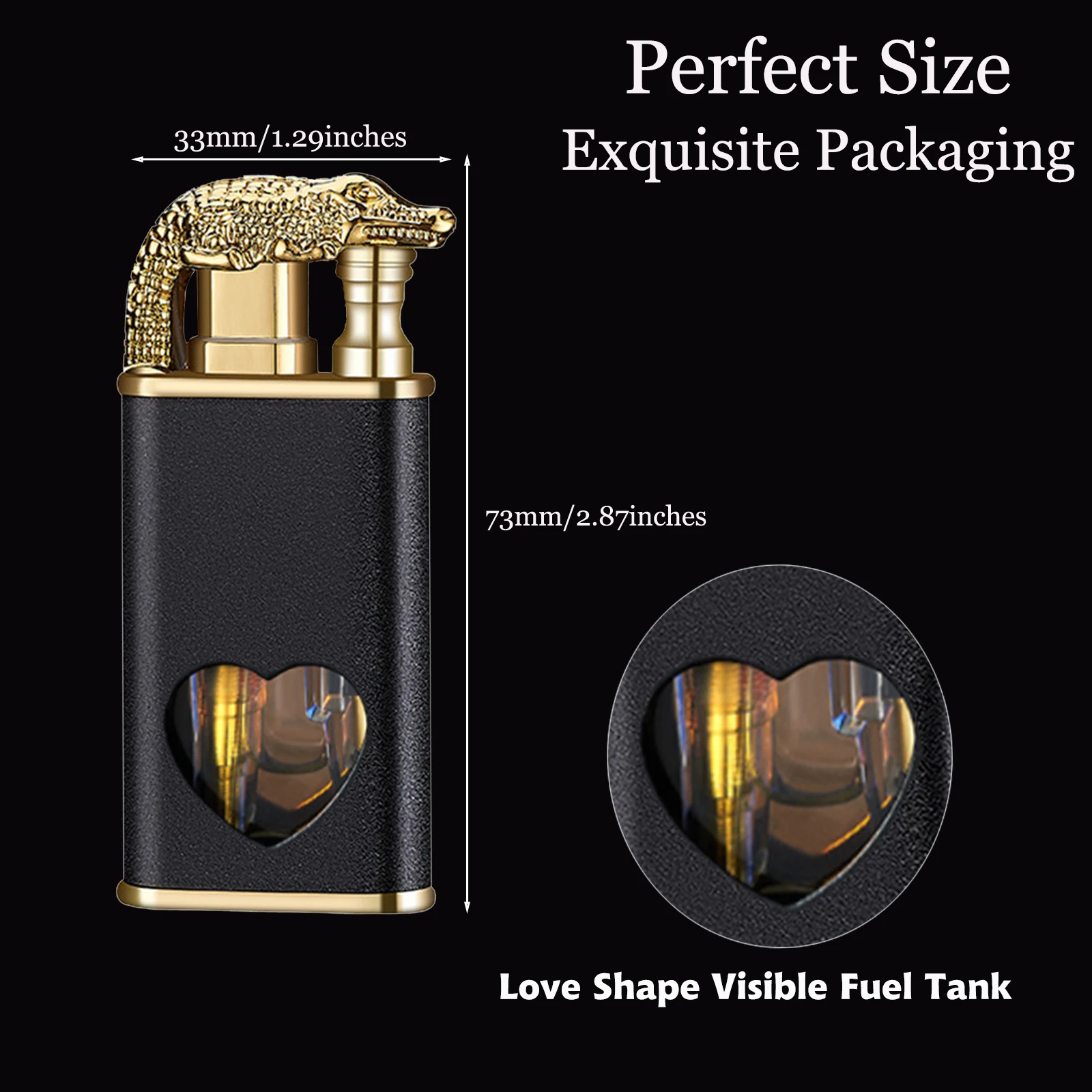 2 Pack Magic Dragon Dual Flame Lighter Adjust Flame Tool Windproof Torch Lighter Visible Gas Window (Without Butane) bbq lighter butane gas lighter cigarette lighter