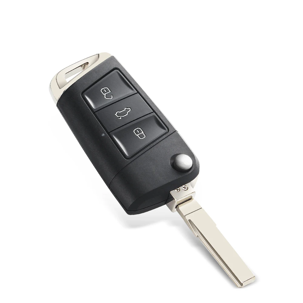 Flip Remote Key Shell Fob 3 Button Car Key For Volkswagen VW Golf 4 5 6 7 Jetta Passat CC Tiguan Polo Beetle Skoda