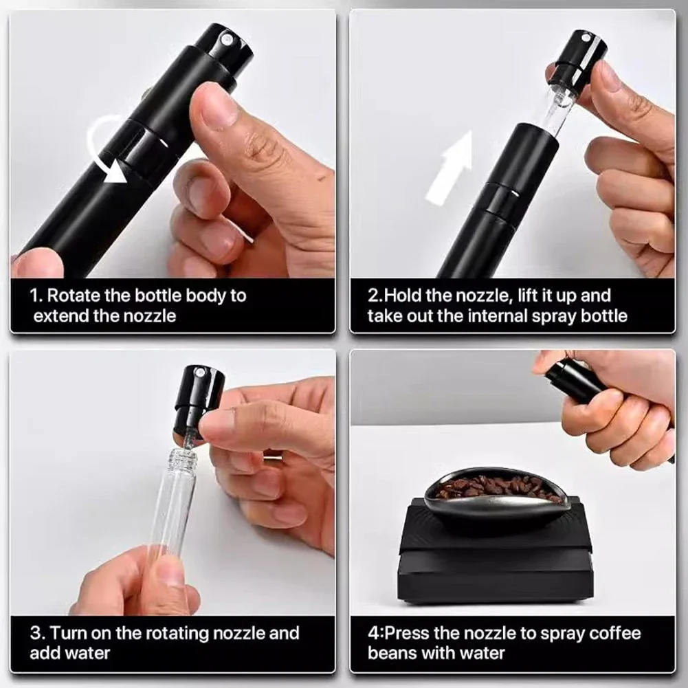 Coffee Bean Dosing Cup White Pottery Teaspoon Tea Separator Light Spray Bottle Anti-Static Coffee Bean Spray for Coffee Lovers