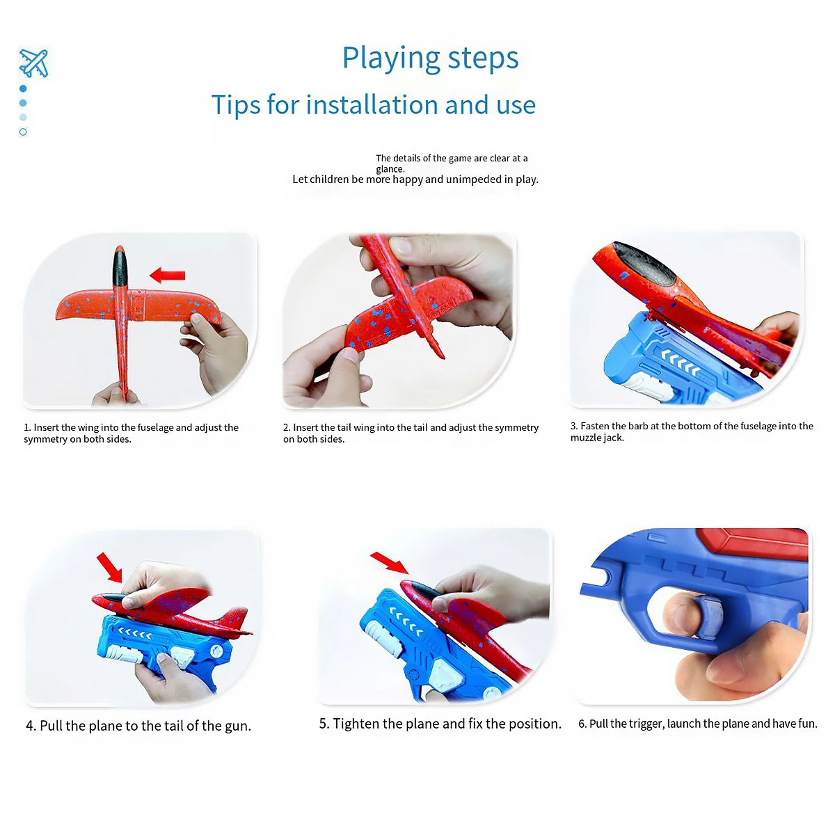 Kids Toys Catapult  Foam AirPlane Gun-style Launching Aircraft Gunner Throwing Aircraft Toys for Boys Birthday Christmas Gifts 5