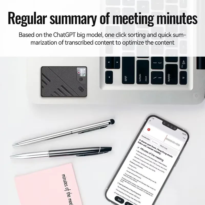 A5 AI Voice Recorder GPT Smart APP Control Audio Mind Map Real Time Transcription/Summary/Translation Phone Calls Recording