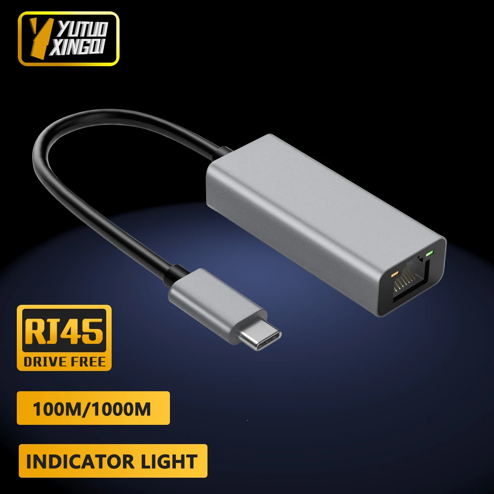 Usb tipo c para Gigabit Placa de Rede Porta Cabo de Rede Adaptador Usb c para Rj45 Driveless Plug Play para Laptops Comprimidos