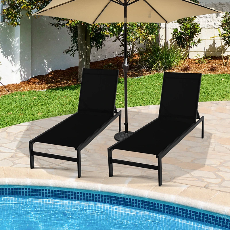 6-position Chaise Lounge Chairs With Rustproof Aluminium Frame Outdoor  Swimming Pool Beach Courtyard Garden Lounge Chairs - Chaise Lounge -  AliExpress