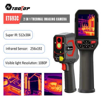 TOOLTOP ET693C Termocamera Industriale 256x192 per Foto e Video, Imager Termico 1080P con Luce Visibile per Ispezione Elettrica