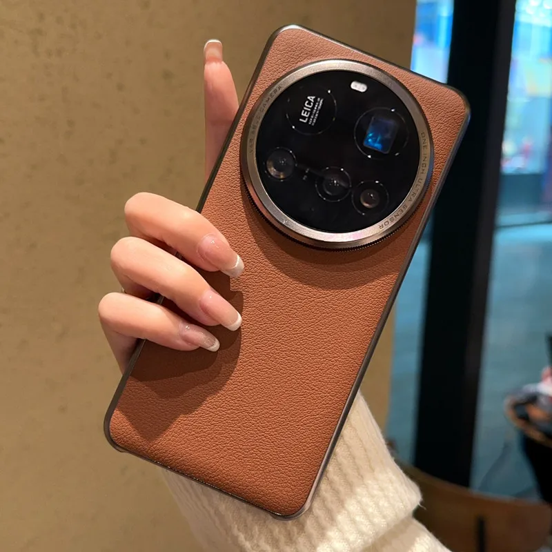 Fashion Lichee Pattern PU Leather Case with Electroplated Frame