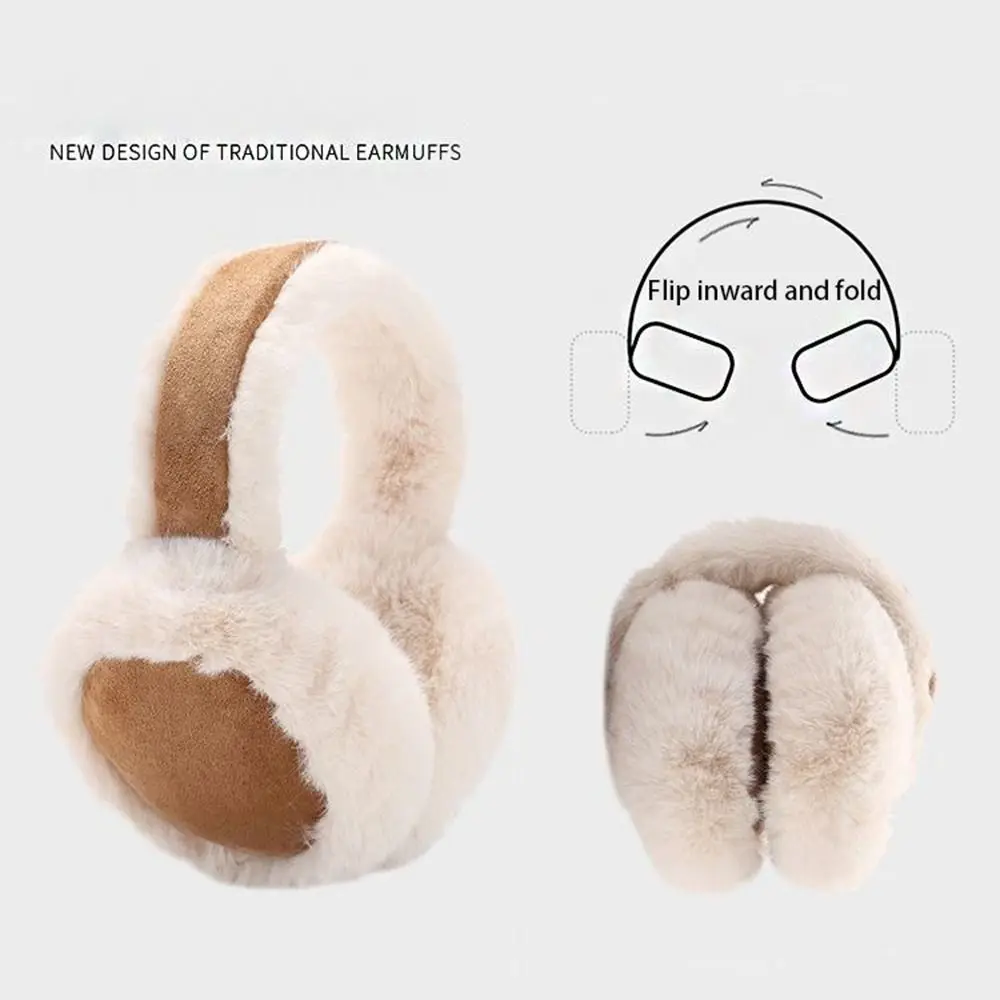 Warm Earmuffs Fur Earmuffs Suede Plush Earmuffs Fashion Thicken Ear Cap Foldable Ear Cover Earflap Keep Warmer Winter Earmuffs Female