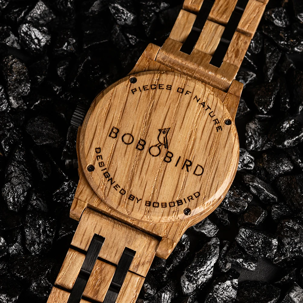 BOBO BIRD Men's Wooden Watch,Lightweight and sporty,Chronographable Dial,Support OEM,Dropshipping