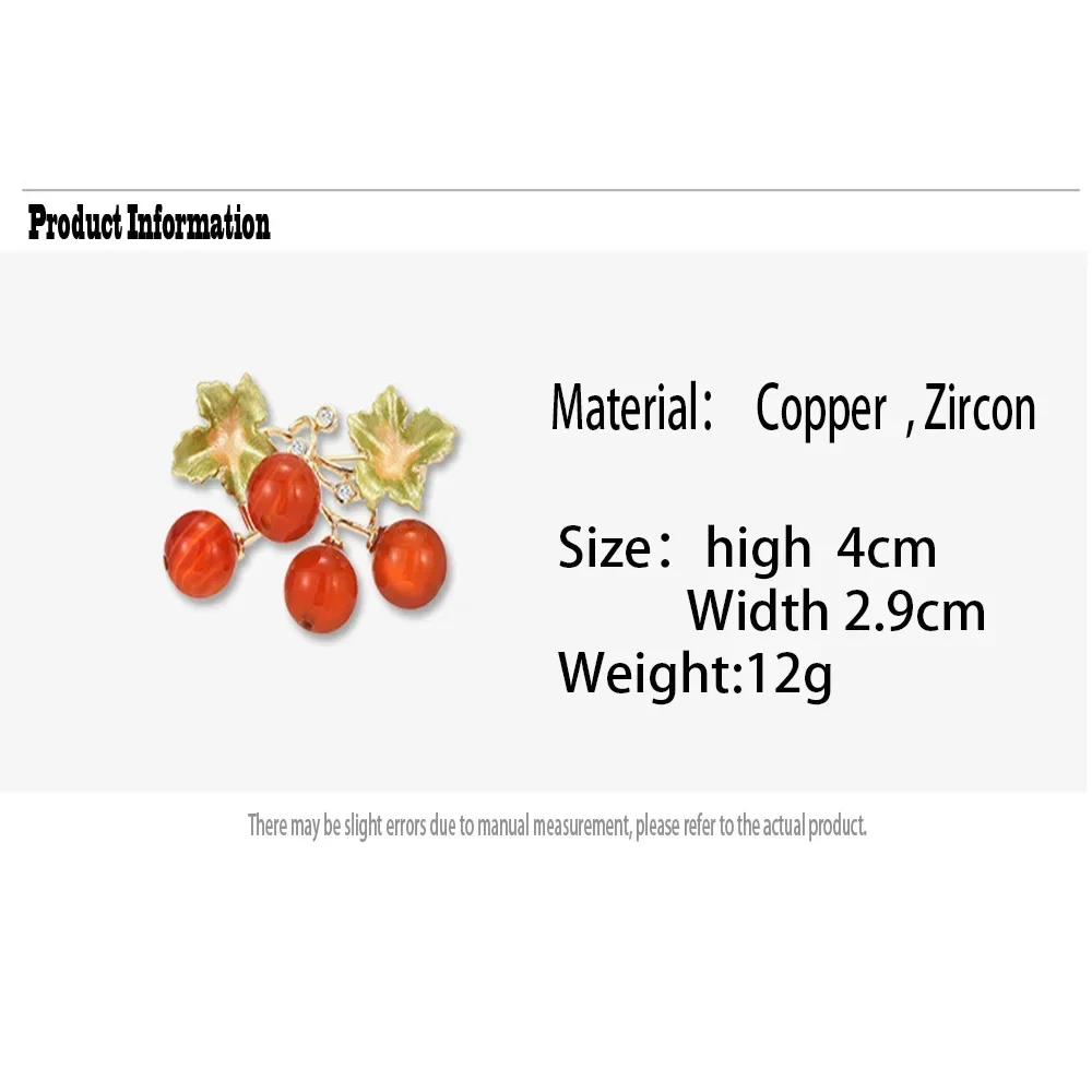 New Orange Persimmon Brooch for Women Girls Cute Fruit Plant Metal Brooches Pin Wedding Luxury Jewelry Clothing Accessories