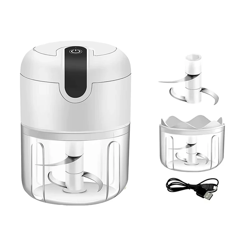 1 set of ginger and garlic grinder 260ML mini garlic grinder rechargeable onion chopper meat grinder kitchen vegetable mixer 6