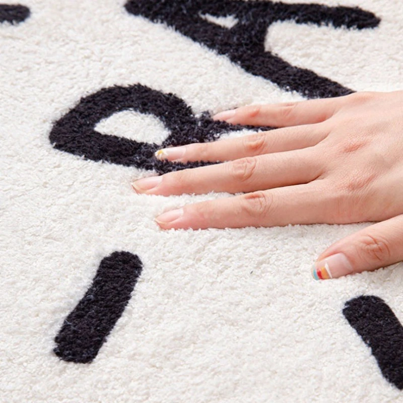 Nordic Style Living Room Decoration Plush Carpet Abstract Art Design Rugs for Bedroom Simple Line Soft Rug Home Thick Floor Mat 5