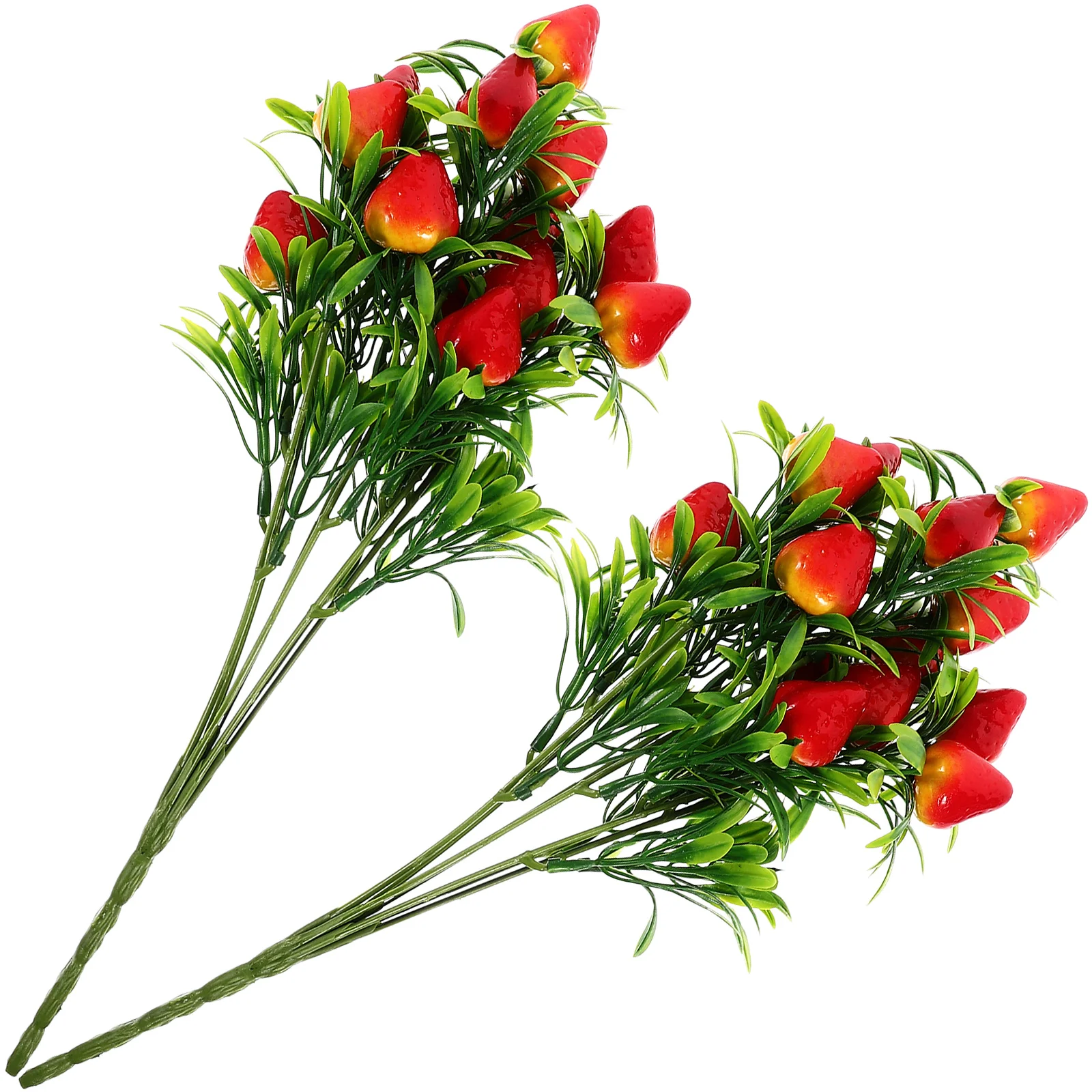 

2 Pcs Simulated Strawberry DIY Decor Gifts Branch Decorations Adorn Vases Home Artificial Flowers Fruit Bouquet Fake Ornament
