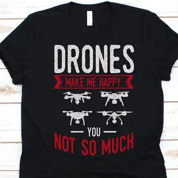 Make Me Happy 무인 항공기 티셔츠, 원격 조종 항공기 드론 디자인, UAV 파일럿 오퍼레이터