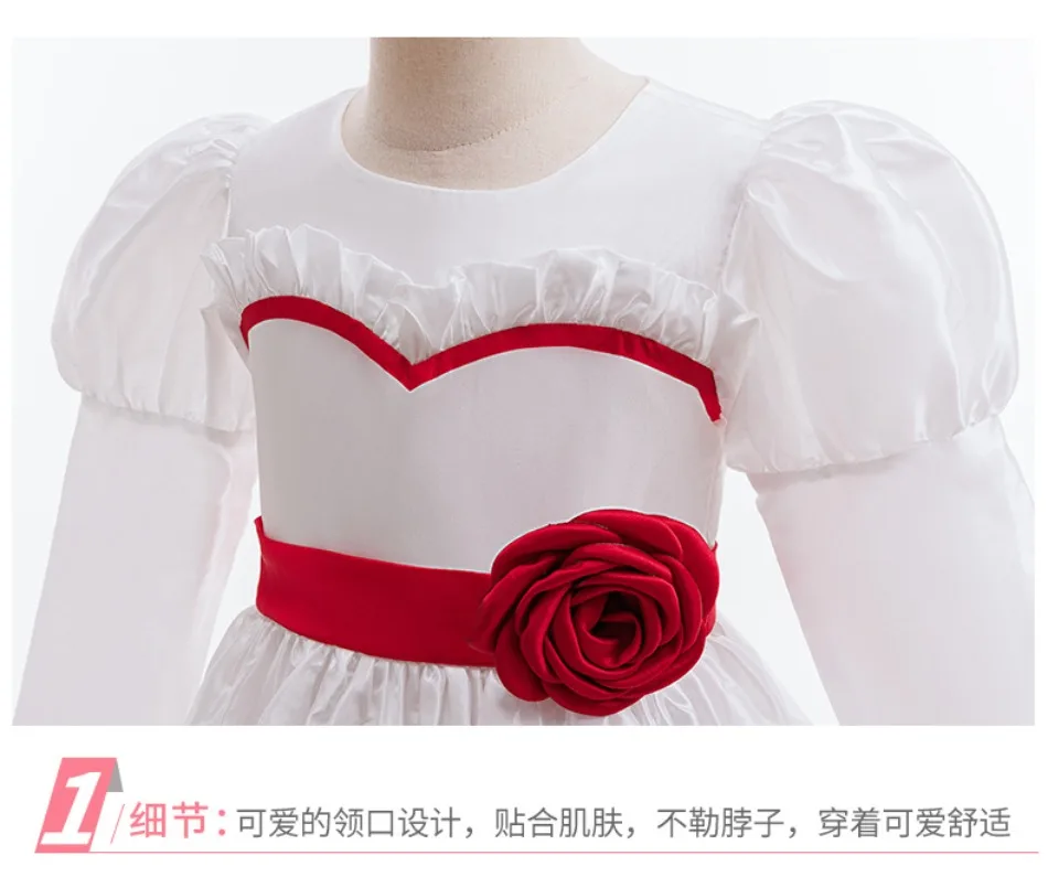 Horror-Chucky-Braut Annabelle Cosplay-Kostüm Kleid Cosplay The Conjuring Puppenmaske Frauen Mädchen Böse Halloween Gruselige Outfits TAN06 – Detail 3