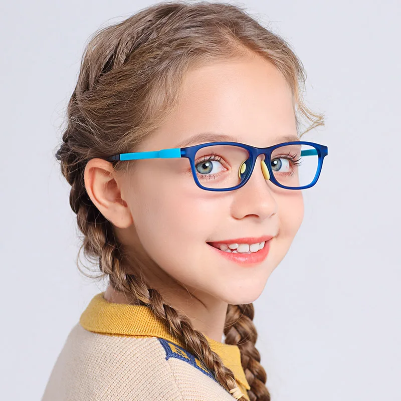 New Kids Blue Light Glasses Rectangle Silicone Optic Myopia Hyperopia Eyeglass Frames Child Glasses 0 Diopter Eyewear