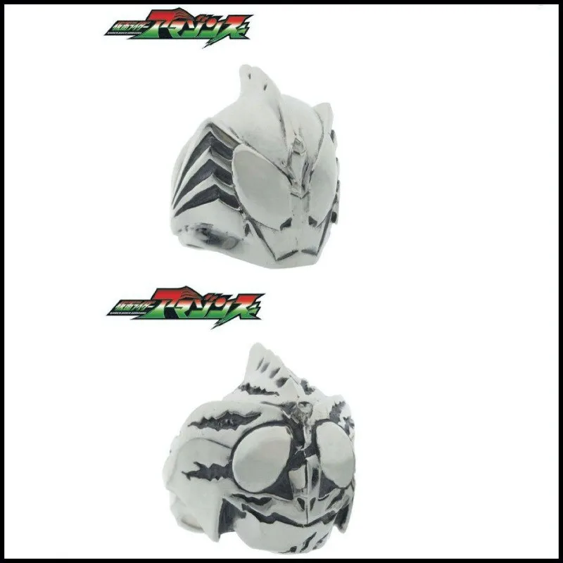 Mascherato Rider Amazon Ring Man Kamen Rider Character Image Rings For Women Anime Accesorios Silver Color Anello Regolabile Jewelry