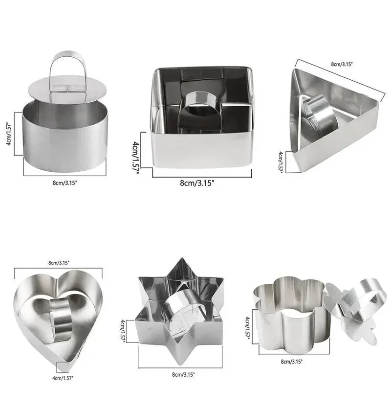 Description Picture 4 of itemMetal Mini Cookie Cutter Geometric Forms for Cookies Set Easy Press Pastry Fondant Biscuit Baking Mold Cake Tool