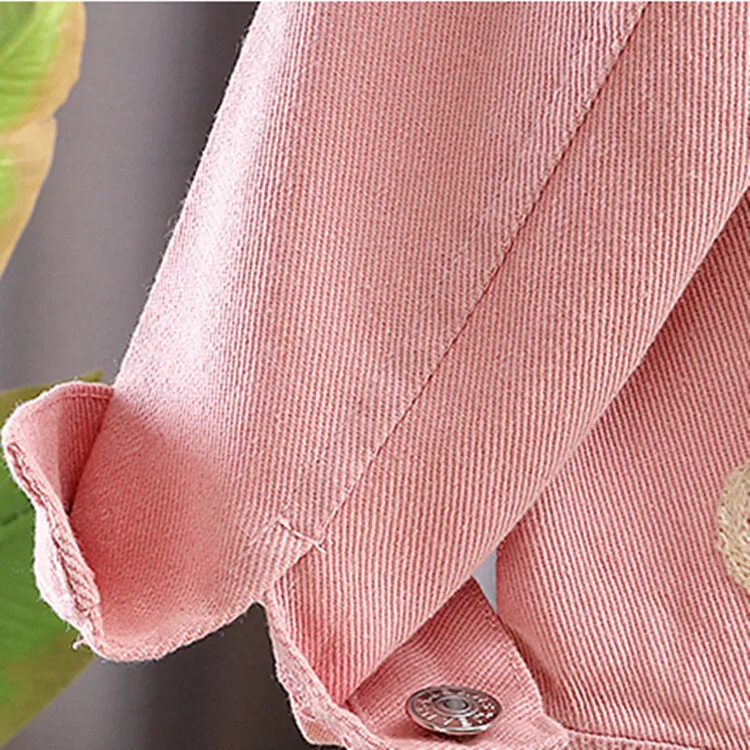 Girl's coat spring and autumn style children's cartoon towel embroidered clothes denim clothes 4