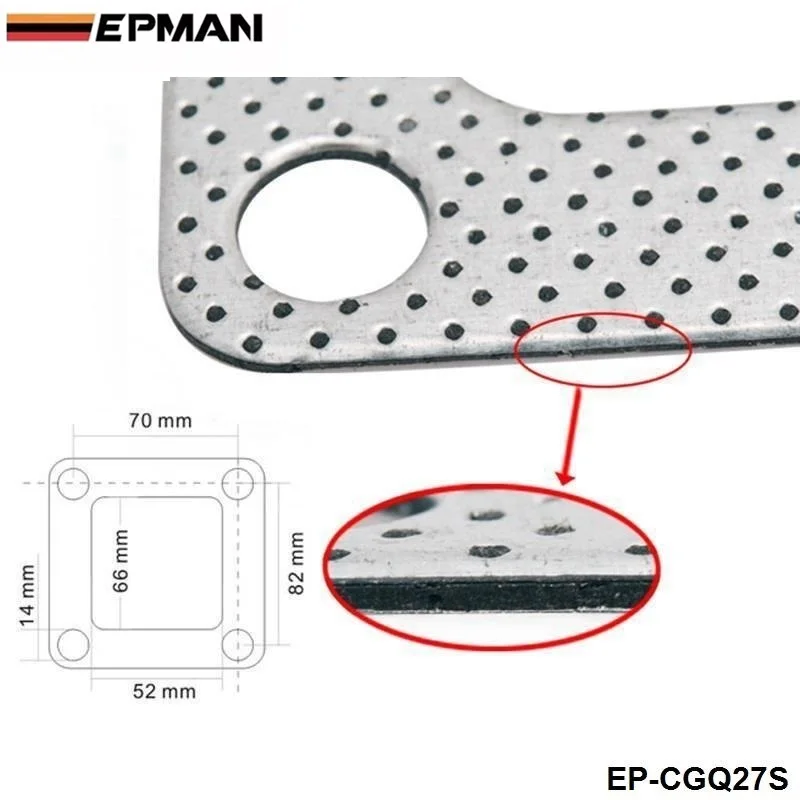 EPMAN 10PCS/LOT 3 Layer Composite Turbo Gasket T4 Exhaust Turbine Inlet Manifold EP-CGQ27S