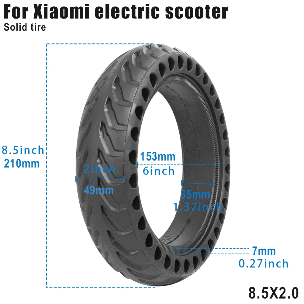 Durable Solid Tire For Xiaomi M365 Pro Electric Scooter Mijia Mi 1S Pro 2 8.5 inches Rubber Tyre 8.5'' Wheel