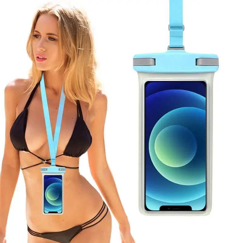 

Чехол для телефона прозрачный из ТПУ с ремешком IPX8, водонепроницаемый футляр для телефона для парка, бассейна, пляжа, плавания, отпуска под водой