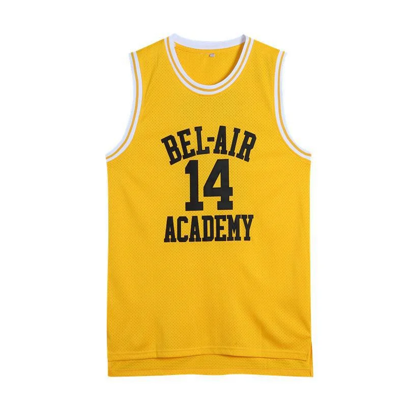 Movie BEL-AIR ACADEMY SMITH #14 BANKS #25 Basketball Jersey Sports Shirt Breathable Quick Drying Tops Sewing Embroidery