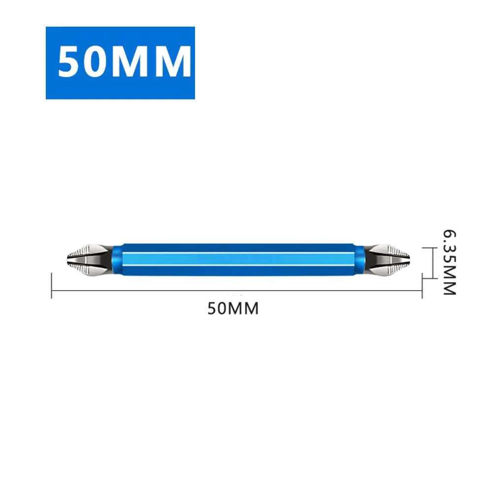 

5pcs 50/65mm Screwdriver Cross Non-Slip Magnetic Batch Head Double Head Screwdriver Set Screwdriver Head Bits Power Tools