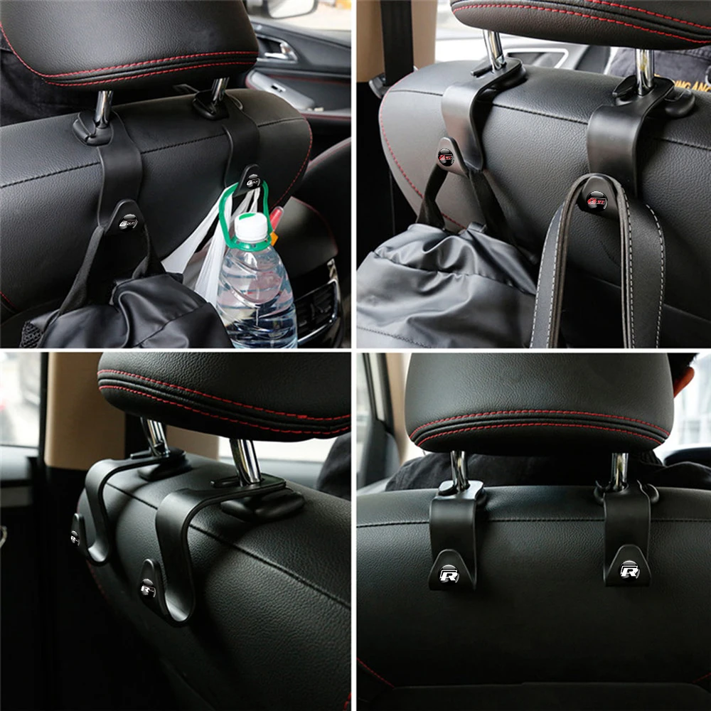 2개 자동차 시트 백 훅 정리함 홀더 자동차 수납 걸이 클립 폭스바겐 VW GTI R 라인 골프 6 폴로 티구안 파사트 투란용