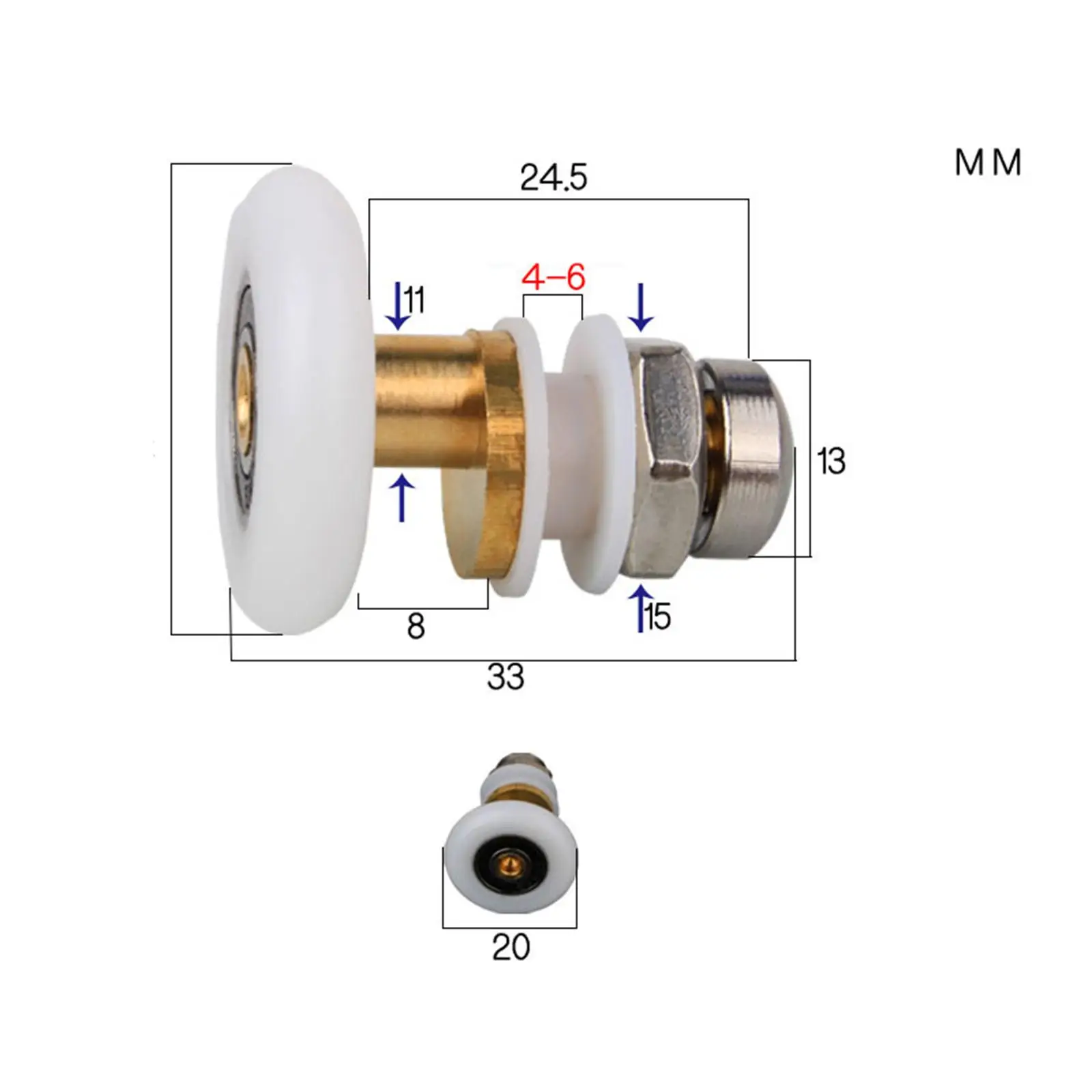 Shower Door Rollers Pulleys/Guides/Wheels
