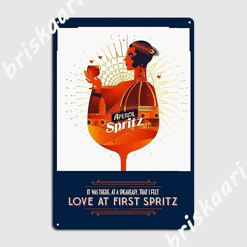 Vintage Love First Aperol Spritz 6 Targhe In Metallo Pub Garage Custom Cinema Living Room Tin Sign Poster
