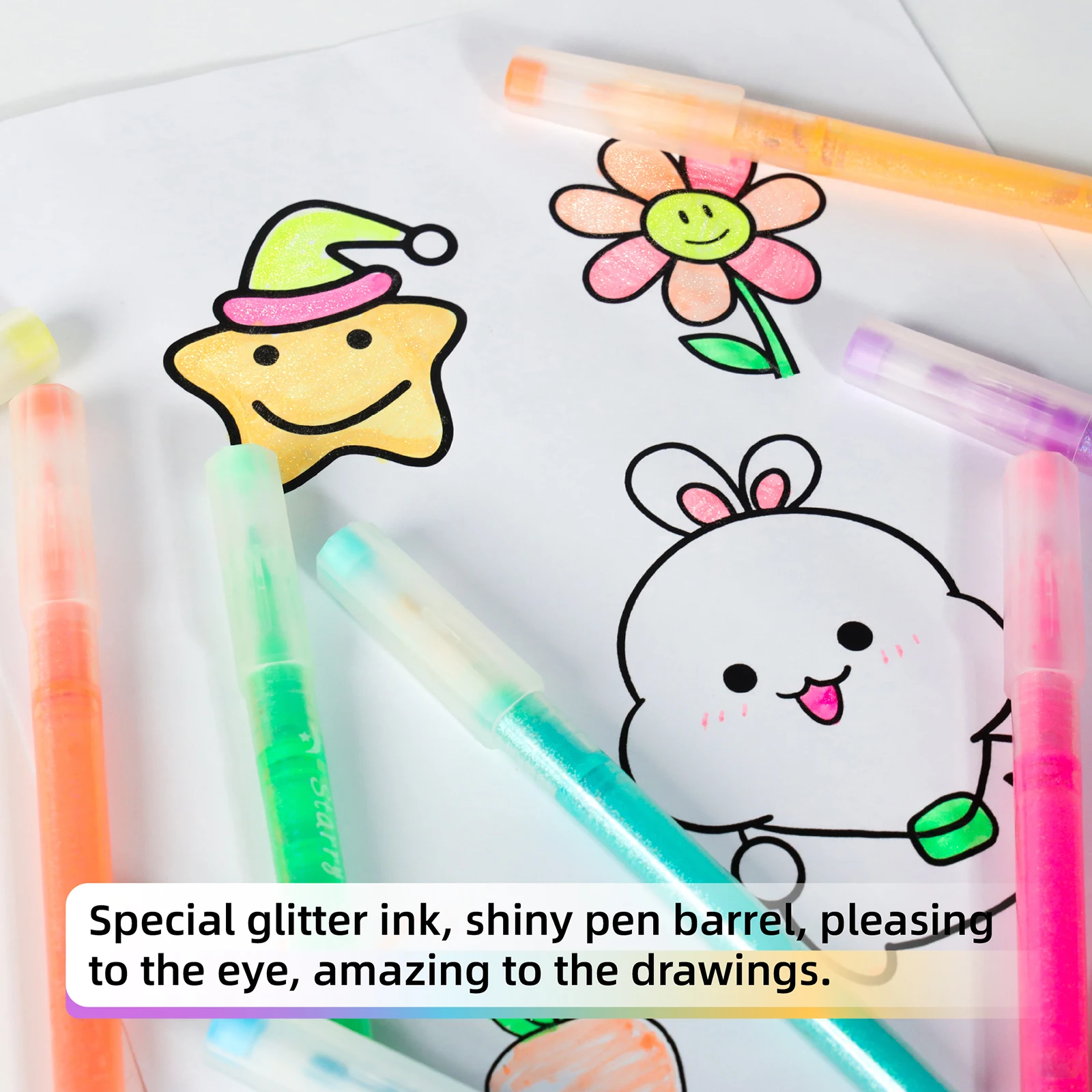 Glitter Highlighters 6/10/16pcs Chisel Tip Assorted Colors Glitter