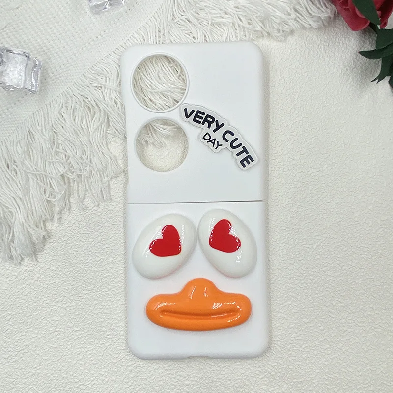 Case For Huawei Pocket S P50 Poket DIY Alphabet Big Billed Duck Snow White Hard Mobile Phone Case Cover