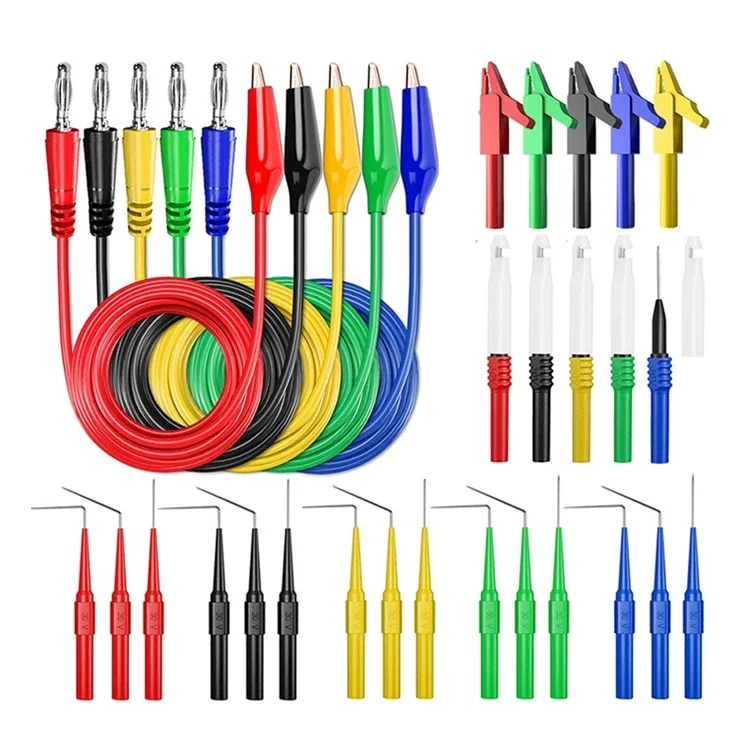 30PCS Zurück Sonde Kit Multimeter Test Führt 4mm Bananen Stecker auf Krokodilklemmen Draht Piercing Sonde Automotive werkzeug P1920B – Detail 1