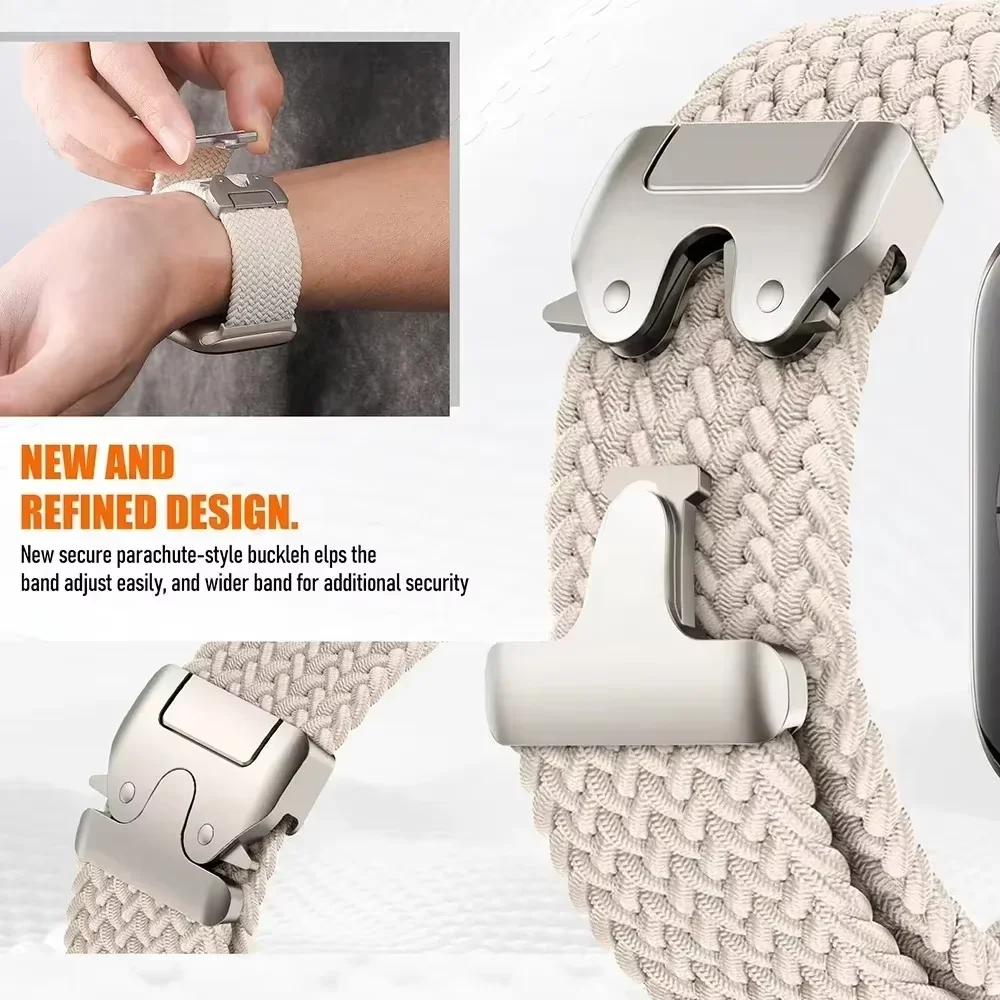 Nylon Braided Loop Strap with Parachute Buckle - Flexible Wristband