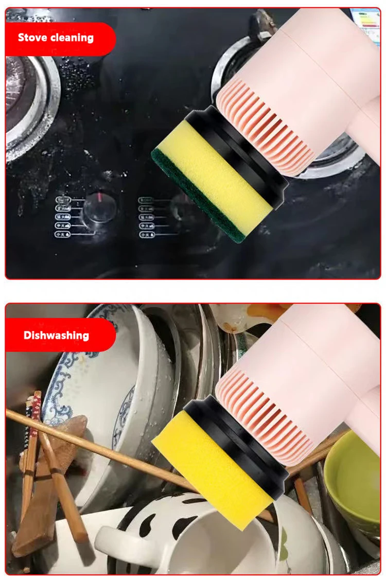 Electric Cleaning Brush Dishwashing Brush Automatic Wireless USB Recha –  musii home store