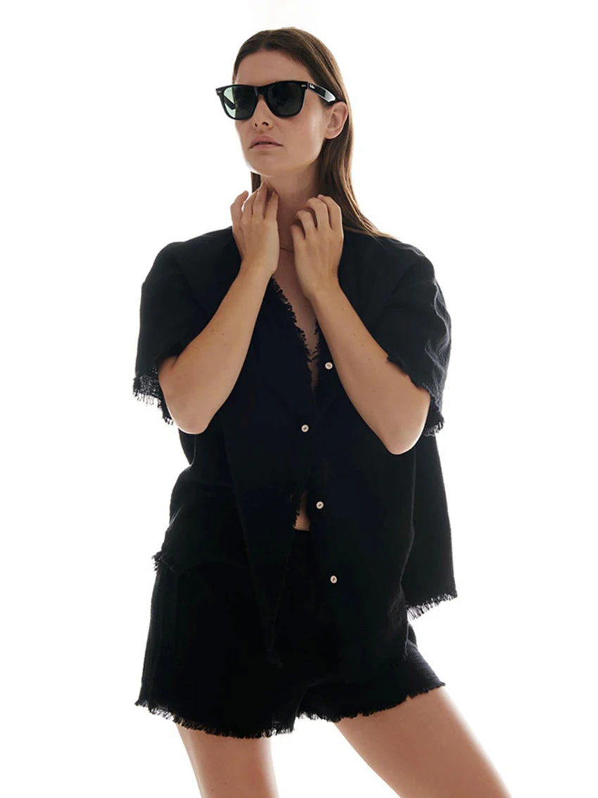 Marthaqiqi Cotton Casual Women'S Nightgowns Suit O-Neck Sleepwear Short Sleeve Pajamas Shorts Loose Ladies Nightwear 2 Piece Set