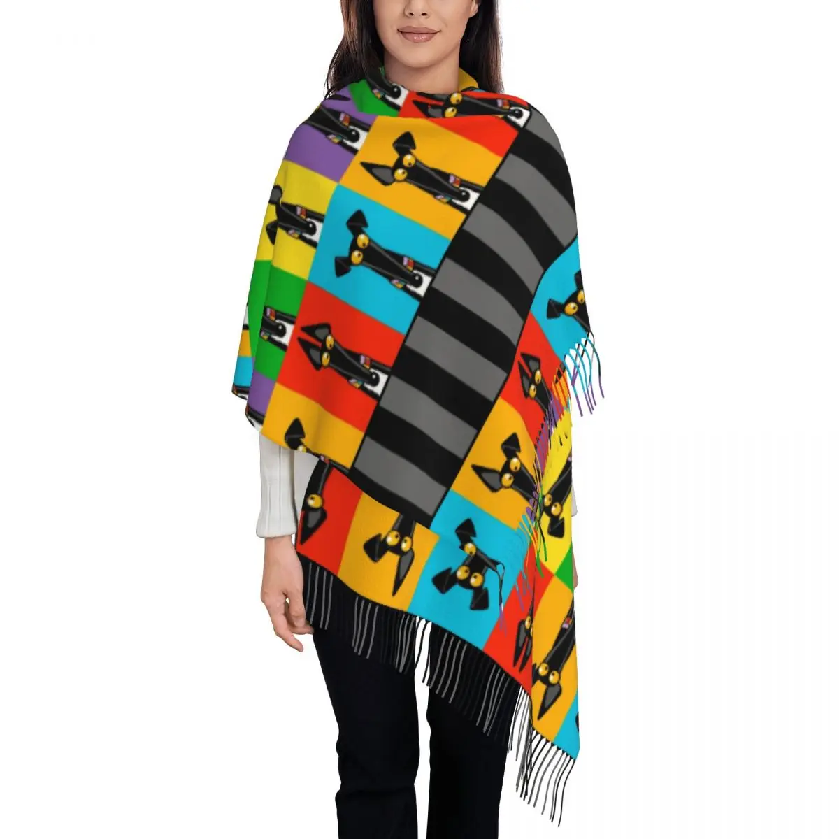 

Greyhound Semaphore Shawls Wraps for Womens Warm Large Soft Scarf Whippet Lurcher Dog Animal Lover Pashminas Tassel Scarves
