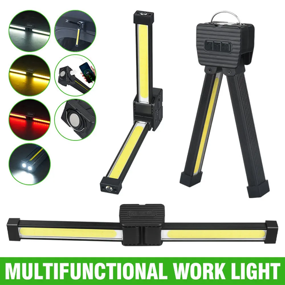 LED Flashlight LED Work Light Work Light Gym Lamp for Posing,7th Gear Dimming,Portable Magnet LED Flashlight with Hook