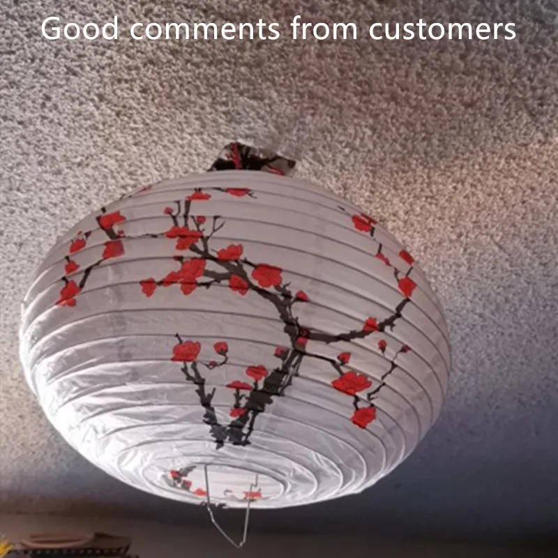 35cm Plum Blossom Round Paper Lantern Lamp Shade Chinese Oriental Style  Light Restaurant Wedding Party Home Decor Gifts