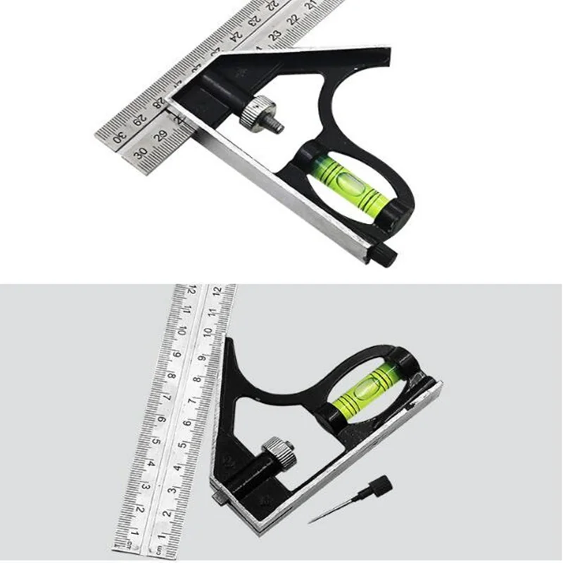 300MM Adjustable Engineers Combination Level Angle Square Steel Right Angle Ruler for Marking Out Carpenter Measuring Tools