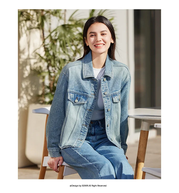 Denim Jacket Women Short Style Fringed Trendy Street Style Spring Dopamine Loose Lapel Jacket