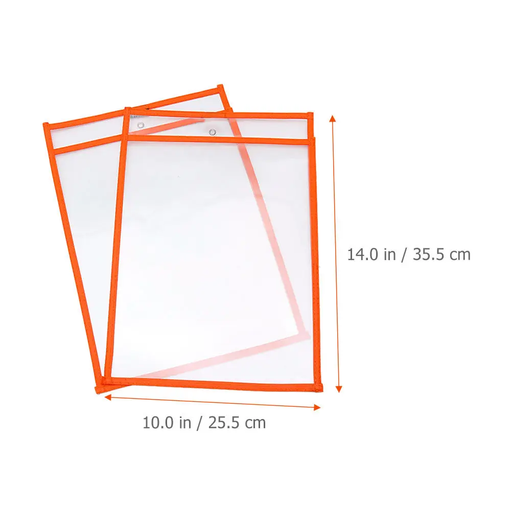 6Pcs 건식 지우기 포켓 교사 학생 교실 용품을 위한 재사용 가능한 투명 슬리브 종이 시트 보호