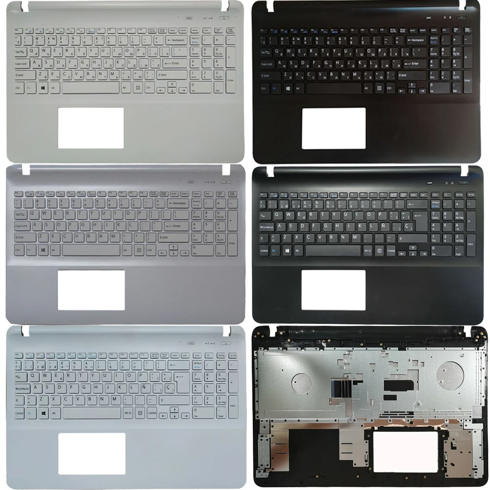 

New US/Russian/Spanish Keyboard For Sony Vaio SVF15 SVF152 SVF151 FIT15 SVF153 SVF1541 SVF152A29V With Palmrest Upper Cover Case