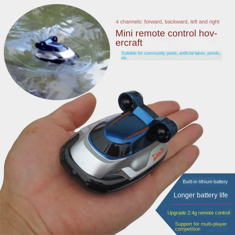 

RC Hovercraft High-speed Speedboat Electric Remote Control Boat Model Toy Gift Racing Model Finished Boat Mini Hovercraft
