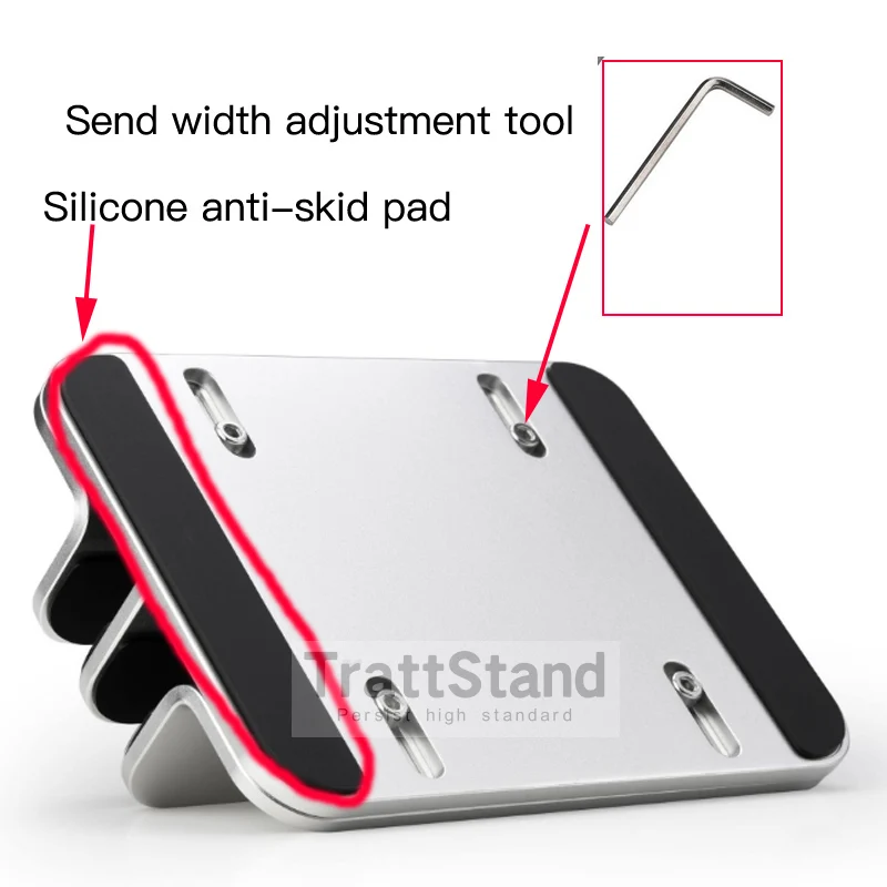 알루미늄 더블 슬롯 수직 조절식 노트북 스탠드, iPad MacBook Pro Air 노트북 지원 홀더, 공간 절약 지원