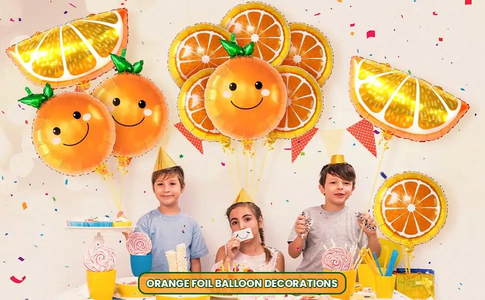 11-teiliges Set Riesige Orangen-Frucht-Esterfolienballons Niedliche Orangen-Frucht-Geburtstagsparty-Dekorationsballons – Detail 1