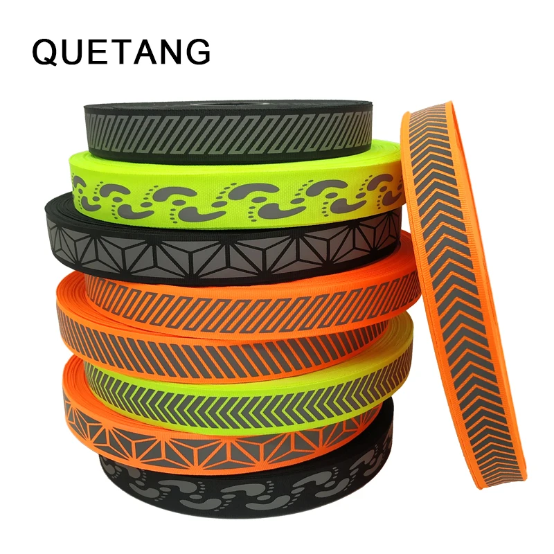 High gloss reflective ribbon arrow creative pattern traffic warning tape 27mm for DIY sewing of clothing 3 meter long