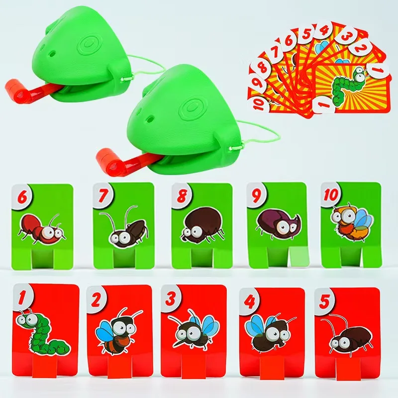 Parent Child Interactive Toy Child Mask Combat Game Frog Chameleon Tongue Spit Contest Crocodile Finger Bite Parent-Child Interactive Toy