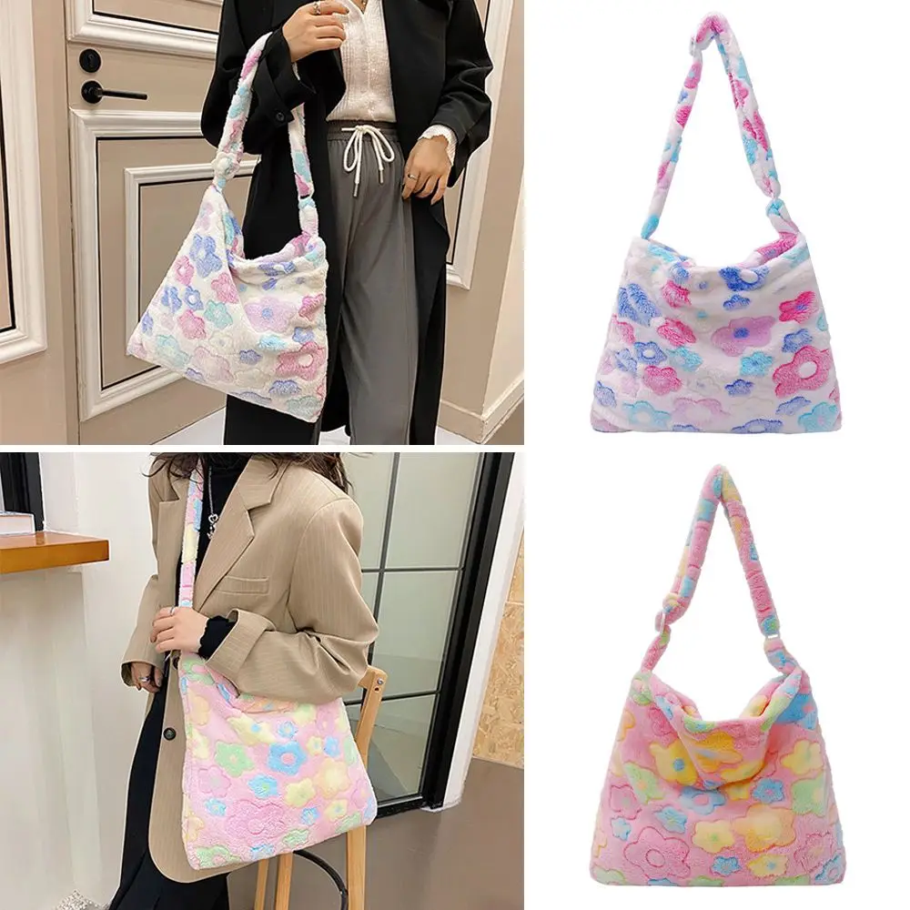 

Large Capacity Soft Plush Flower Crossbody Bags Totes Handbags Shoulder Bags
